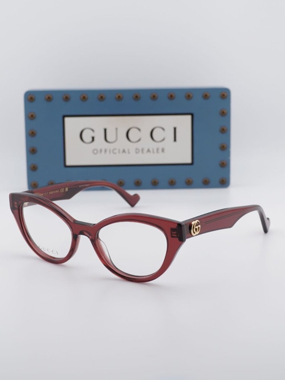 Gucci GG0959O 003 Cat Eye Eyeglasses – Burgundy 51mm